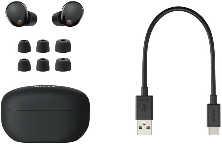 Sony WF-1000XM5 The Best Truly Wireless Noise Cancelling Earbuds, Hi-Res Audio, 24 hours battery life, Multipoint Connection, IPX4 Water Resistance, Black, UAE Version - 1-Year warranty