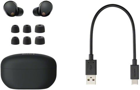 Sony WF-1000XM5 The Best Truly Wireless Noise Cancelling Earbuds, Hi-Res Audio, 24 hours battery life, Multipoint Connection, IPX4 Water Resistance, Black, UAE Version - 1-Year warranty