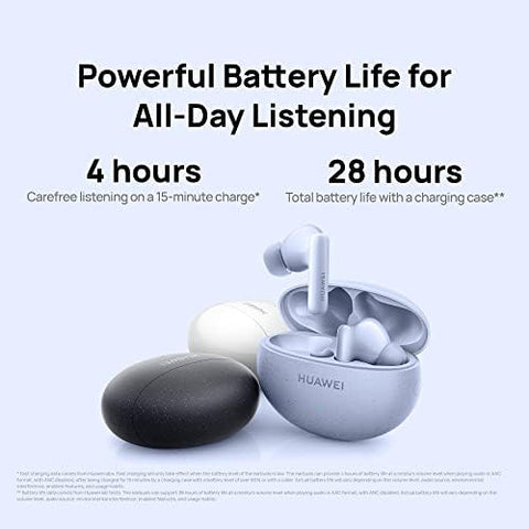 HUAWEI FreeBuds 5i Wireless Earphone, TWS Bluetooth Earbuds, Hi-Res sound, multi-mode noise cancellation, 28 hr battery life, Dual device connection, Water resistance, Comfort wear, Nebula Black