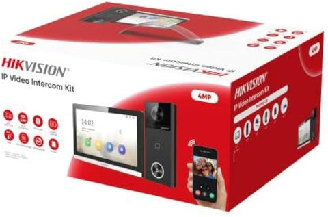 Hikvision DS-KIS610-P IP Video Intercom Kit, PoE, WiFi 6,Bluetooth,4MP module with mortar-style,150° Viewing Angle, Sound Classification Detection, Dual Lock Control