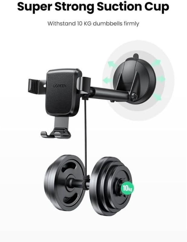 UGREEN 60990 Gravity Phone Holder with Suction Cup (Black) LP200