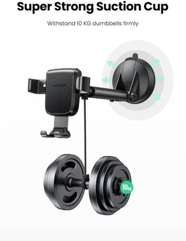 UGREEN 60990 Gravity Phone Holder with Suction Cup (Black) LP200