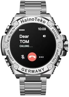 Haino Teko Germany RW39 Round Shape Large Screen AMOLED Display Smart Watch With 3 Pair Straps and Wireless Charger For Men's and Boys Silver