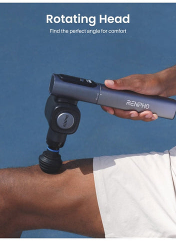 RENPHO Massage Gun with Adjustable Angles and Extension Handle Handheld Percussion Muscle Massager Deep Tissue with Portable Carry Case for Men Women Extend 2 | Best Price UAE | Dubai, Abu Dhabi