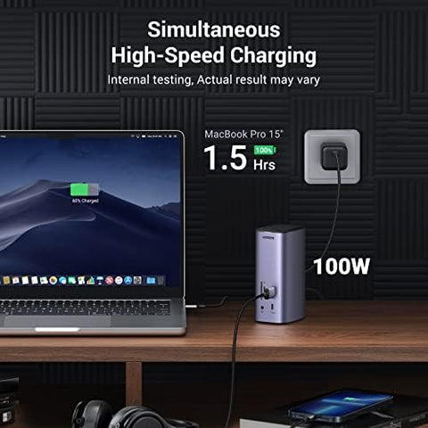 UGREEN USB C Docking Station,13-in-1 Dock Triple Display Monitor , HDMI DP 4k@60Hz (8K Max), 10 Gbps USB-C and USB A, Ethernet, Audio, SD/TF, 100W Charging for MacBook and More.