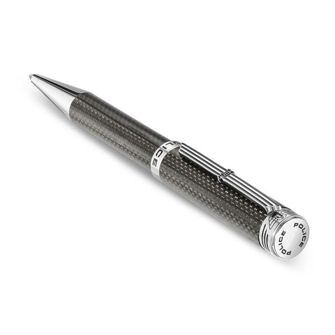 Police Corbel Dark Grey Carbon Fibre With Stainless Steel Trims Medium Drill Point Gents Pen 140mm - PERGR0001803