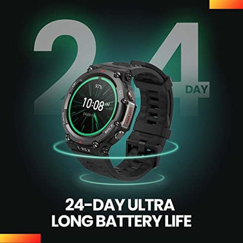 Amazfit T Rex 2 Smart Watch, Premium Multisport GPS Sports Watch, Real-time Navigation, 150+ Sports Modes, Heart Rate, SpO2 Monitoring, Black Gold