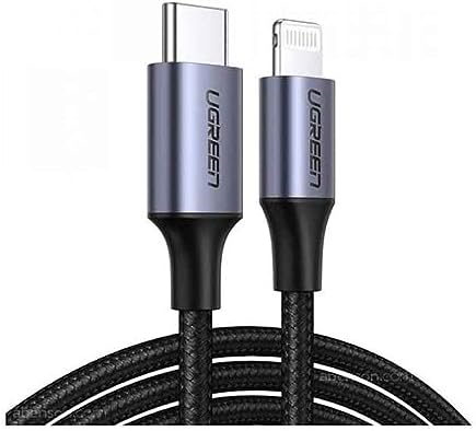 UGREEN US304-60761B USB-C to Lightning MFI Cable Alu Case with Nylon Braided 3A PD Fast Charging 2m - Black