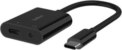 Belkin Rockstar 3.5mm Audio + USB-C Charge Adapter, USB-C Audio Adapter Compatible with iPad Pro 12.9, 11, Galaxy, Pixel, OnePlus and More