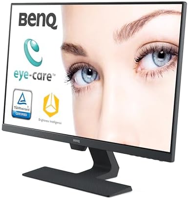 BenQ GW2480 24 Inch FHD 1080p Eye-Care LED Monitor, 1920x1080 Display, IPS Panel, 1Wx2 Speakers, Brightness Intelligence, Low Blue Light, Flicker-free, Ultra Slim Bezel, Cable Management System, HDMI