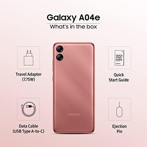 Samsung Galaxy A04e Copper, 3GB RAM, 32GB Storage Upto 8GB RAM with RAM Plus | MediaTek Helio P35 | 5000 mAh Battery