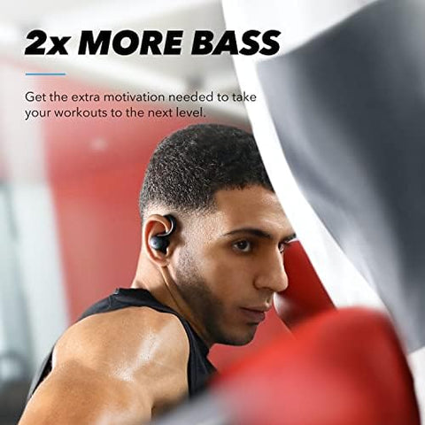 soundcore by Anker Sport X10 Bluetooth 5.2 Headphones for Sports, Rotating Ear Hooks, Deep Bass, IPX7 Water Protection, Sweatproof, 32 Hours Battery (Black)