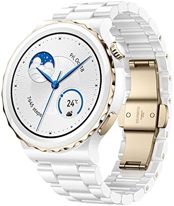 HUAWEI WATCH GT 3 Pro Smartwatch - Fashion Fitness Tracker and Health Monitor with Heart Rate, ECG, Blood Oxygen & Menstruation Cycle Tracking - Battery Up to 7 Days - Bluetooth - 43" White Ceramic