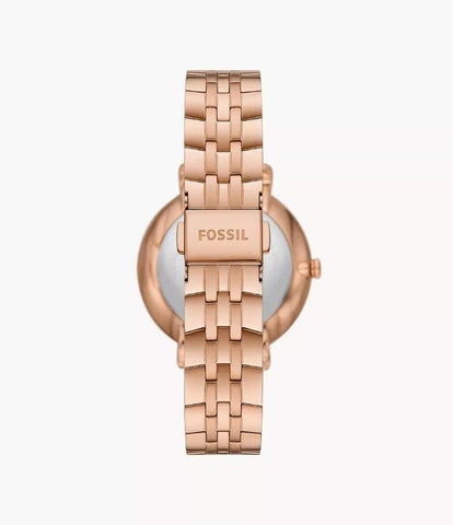 Fossil Jacqueline Three-Hand Date Rose Gold-Tone Stainless Steel Watch ES5275