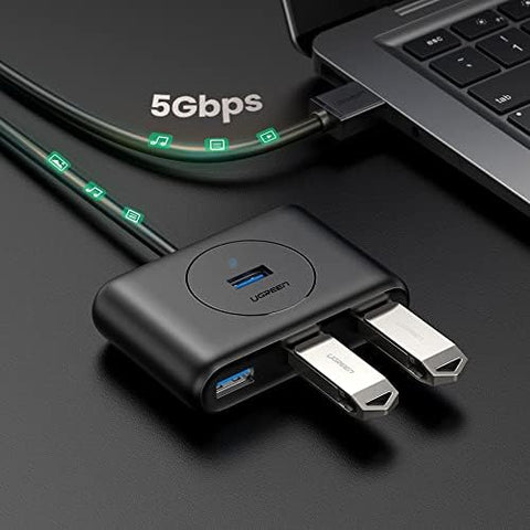 UGREEN USB 3.0 HUB Super Speed External 4 Port Splitter with Micro Interface Black, 20290