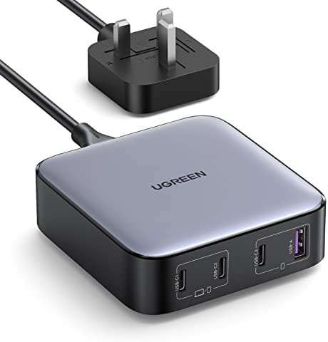 UGREEN Nexode GaN 100W Laptop USB C Charger 4-Port Desktop Wall Charger Type C Power Adapter UK Plug Desktop USB Charging Station for MacBook, Steam Deck,Samsung S24, Laptops, Tablets, Smartphones,etc