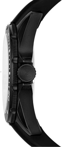 Fossil Dalton Three-Hand Silicone Wrist Watch for Men, Black/Black