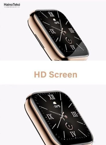 Haino Teko Germany G8 Mini Smart Watch 41mm with Two Set Strap HD Smart Display Rose Gold Edition with Wireless Charger and Beautiful bracelet for Ladies