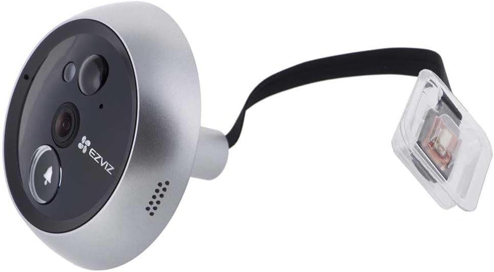 EZVIZ DP2C 1080p Video Door Viewer Peephole Camera with 4.3" Color Screen Display, Built in Chime, Rechargable Battery, APP Viewing, Two Way Audio, PIR Motion Detection, Metal Housing, Cloud/SD