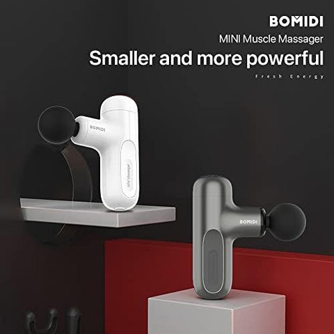 Bomidi M1 Portable Mini Massage Gun With High Torque Motor & 4 Unique Attachments | 2500mAh Long Battery Life | Type-C Charger - Black