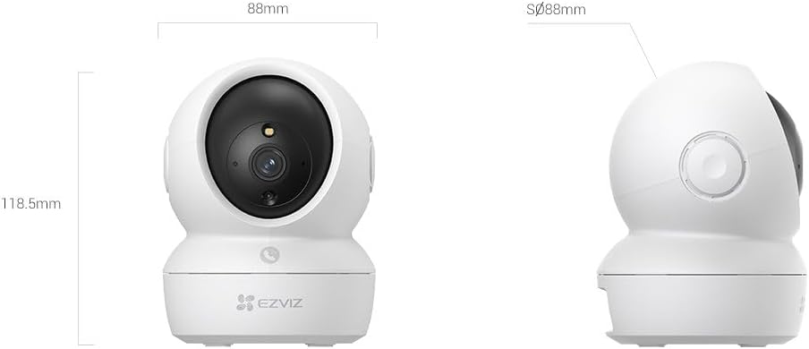 H6c Pro 2K (3MP) Smart Home Camera with 360° Pan & Tilt, Color Night Vision, and AI Motion Detection, White