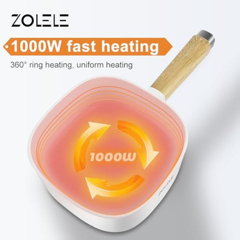 ZOLELE ZC306-WHITE ZC306 Electric Cooking Pot Multifunctional Hot 3L Large Capacity Non Stick Coating Frying Pan 1000W - White