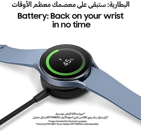 Samsung Galaxy Watch5 Smart Watch, Health Monitoring, Fitness Tracker, Long Lasting Battery, Bluetooth, 44mm, Silver (UAE Version)