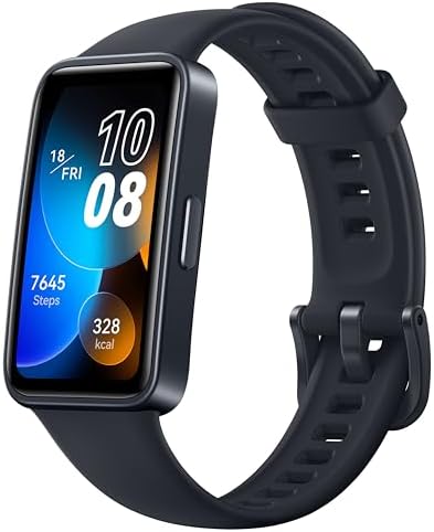 HUAWEI Band 8 Smart Watch, Ultra-thin Design, Scientific Sleeping Tracking, 2-week battery life, Compatible with Android & iOS, 24/7 Health Management, Black