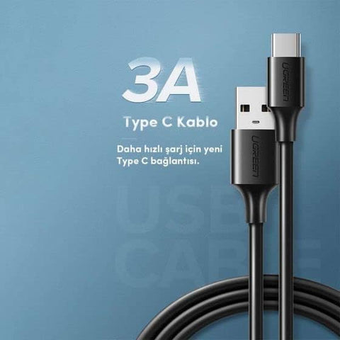 UGREEN US287-60123 USB-A 2.0 to USB-C Cable with Nickel Plating 2m - White