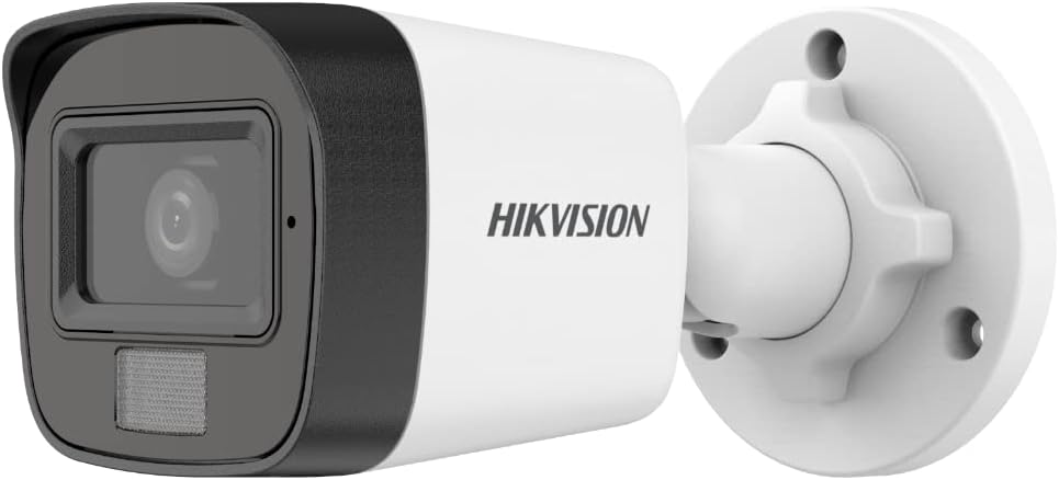 HIKVISION 2MP Outdoor Dual Light + Audio MIC Wired CCTV 1080p Camera DS-2CE16D0T-LPFS with USEWELL BNC/DC for 2MP & Above DVR, White