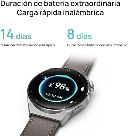 Huawei Watch Gt 3 Pro Smartwatch, 46Mm, Free-Diving Mode, Durable Battery Life, Wireless Fast Charging, Heart Rate & Blood Oxygen Monitoring, Bluetooth Calls, Light Titanium Case, Light Titanium Strap