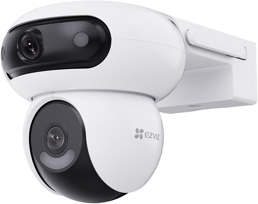 EZVIZ H90 Dual Lens Outdoor Wi-Fi IP Security Camera, 2K+ Resolution, Plastic Body, Color Night Vision, Two-Way Audio