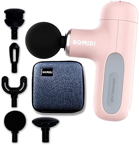 Bomidi M1 Portable Mini Massage Gun With High Torque Motor & 4 Unique Attachments | 2500mAh Long Battery Life | Type-C Charger - Pink