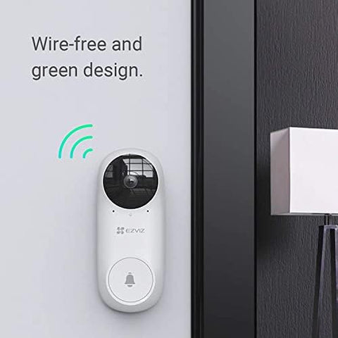 EZVIZ DB2C Wirefree Video Doorbell with Chime, 1080p Smart Home Security Camera with Rechargable Battery Powerd, Two Way Talk, Waterproof Design, Human Detection, Night Vision, Cloud/SD Storage