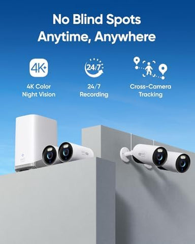 eufy Security eufyCam E330 (Professional) Add-On 4K Wired Outdoor Security Camera with Spotlights for 24/7 Recording, Enhanced Wi-Fi, Face Recognition AI,No Monthly Fee, Requires HomeBase 3