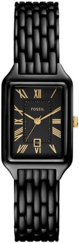 Fossil Women's Raquel Three-Hand Date Black Stainless Steel Watch