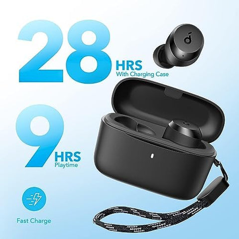 Soundcore by Anker A20i True Wireless Earbuds, Bluetooth 5.3, App, Customized Sound, 28H Long Playtime, 2 Mics for AI Clear Calls, Single Earbud Mode, Black, 18 Months Local Warranty