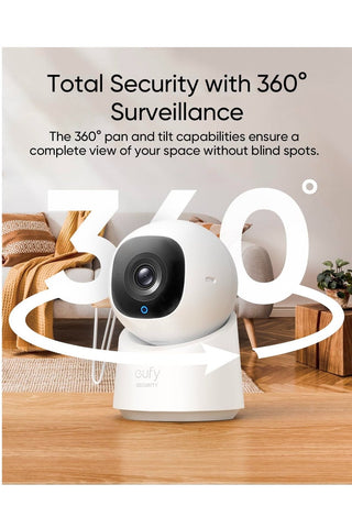 Security Indoor Cam C220 2K-T8W11221 Resolution Security Camera Indoor with 360° Pan and Tilt, Plug-In Home Security Camera with Wi-Fi, Human/Motion AI, No Monthly Fee
