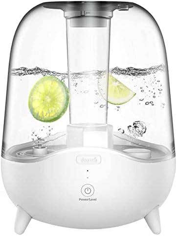 Deerma F325 Crystal Clear Ultrasonic Cool Mist Humidifier 5L Capacity Silent Aromatherapy Diffuser Transparent Water Tank |Water Mist System | 5W Power | Water Shortage Protection | 36dB - White