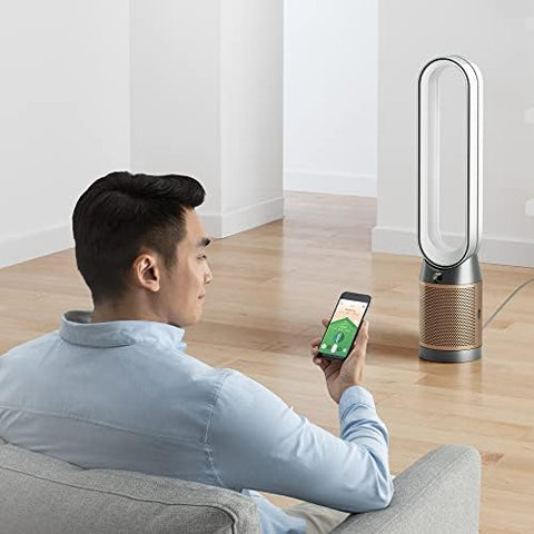 Dyson Purifier Cool formaldehyde Air Purifier (Advanced Technology), HEPA + Catalytic Oxidation Filter, Wi-Fi Enabled, TP09 (White/Gold)