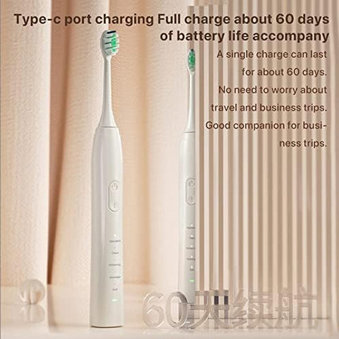 Bomidi TX5 Sonic Electric Toothbrush 38000 Vibration Rechargeable Toothbrush With Soft Bristle IPX8 Water Resistant Toothbrush DuPoint Brush Head - Blue