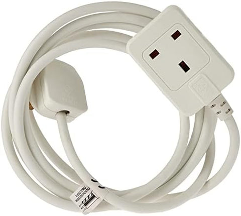 Brennenstuhl 3m Extension cable for indoor use perfect for home and office with 13A BS plug, White