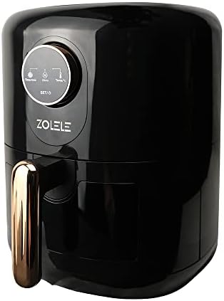 Zolele ZA004 Electric Air Fryer 4.5L Capacity Non-Stick Coating Frying Basket Knob Control Temperature 80-200 Degree Celsius 4D Hot Air Circulation Pull Pan Automatic Power Off s1400W Power - Black