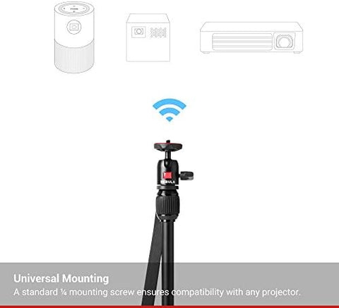 Nebula Capsule Series Adjustable Tripod Stand, Compact, Aluminum Alloy Portable Projector Stand for Pico Projector, Pocket Projector, and Mini Projector with Universal Mount and Swivel Ball Head