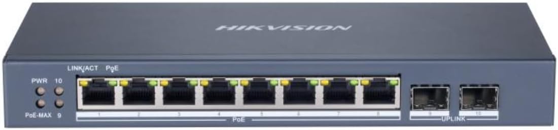 Hikvision Digital Technology DS-3E1510P-SI network switch Managed L2 Gigabit Ethernet (10/100/1000) Power over Ethernet (PoE) Black