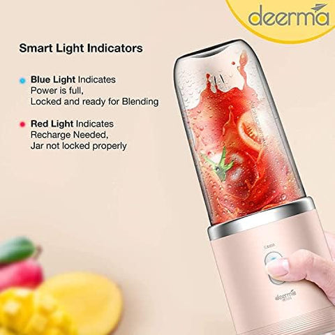 Deerma NU05 Rechargeable Personal Power Blender With 400 ml Tritan Jar, Rose Gold