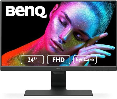 BenQ GW2480 24 Inch FHD 1080p Eye-Care LED Monitor, 1920x1080 Display, IPS Panel, 1Wx2 Speakers, Brightness Intelligence, Low Blue Light, Flicker-free, Ultra Slim Bezel, Cable Management System, HDMI