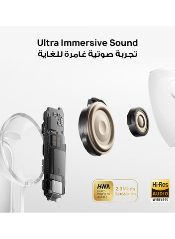 HUAWEI FreeBuds Pro 5 Wireless Earbuds, Dual-Engine AI Noise Cancellation for Business & Office, Secure Fit with Immersive Sound, Stable Calls, IP57 Waterproof for Sports, 38H Long Battery Life, Sand Sand