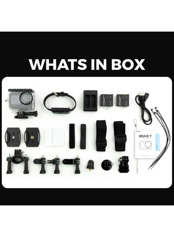 Akaso AKASO Brave 7 Action Camera 4K60FPS 20MP with 256GB U3 MicroSDXC Memory Card, Waterproof Camera with Touch Screen IPX8 33FT EIS 2.0 Upgraded Version | Best Price UAE | Dubai, Abu Dhabi
