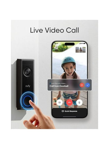 eufy eufy Security Video Doorbell Camera Wireless C30, Live Video Call, 2K FHD, Battery Powered, 16:9 Wide View, Easy Installation, Human and Motion Detection, HomeBase S380 Compatible, No Monthly Fee | Best Price UAE | Dubai, Abu Dhabi